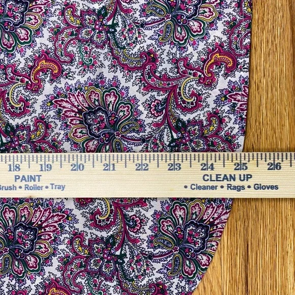 J.Crew Paisley V-Neck Blouse Womens Small Pink Purple Bell Sleeve Boho Retro - Picture 3 of 10